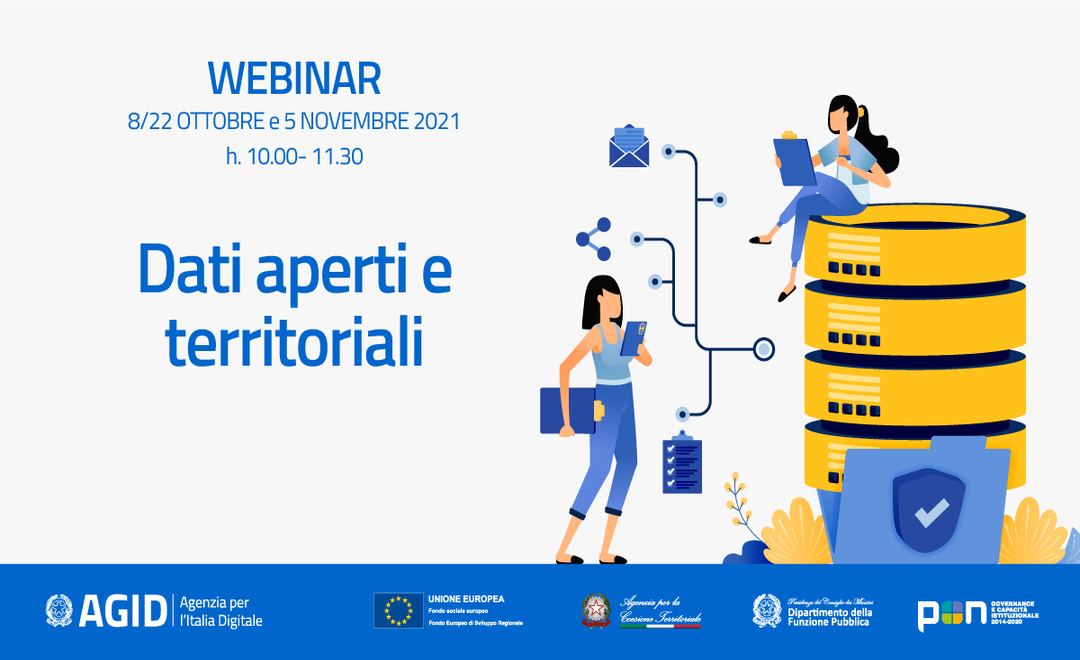 8 ottobre 2021 - Primo appuntamento del ciclo di webinar Dati aperti e dati territoriali nella trasformazione digitale della PA